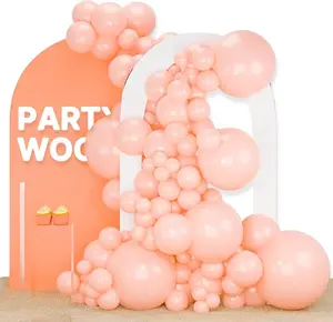 PartyWoo Baby Pink Balloons 140pcs Different Sizes of 18 12 10 5 Inch Pastel Light Pale Pink Peach Balloon Arch Kit Garland for Wedding Baby Shower Engagement Girl Birthday Party Decorations Pink-Q21
