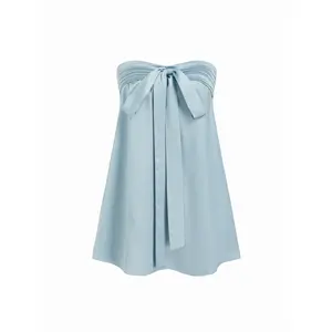 Cider Satin Strapless Bowknot Top Cute Womenswear SummerWins Dealsforyou