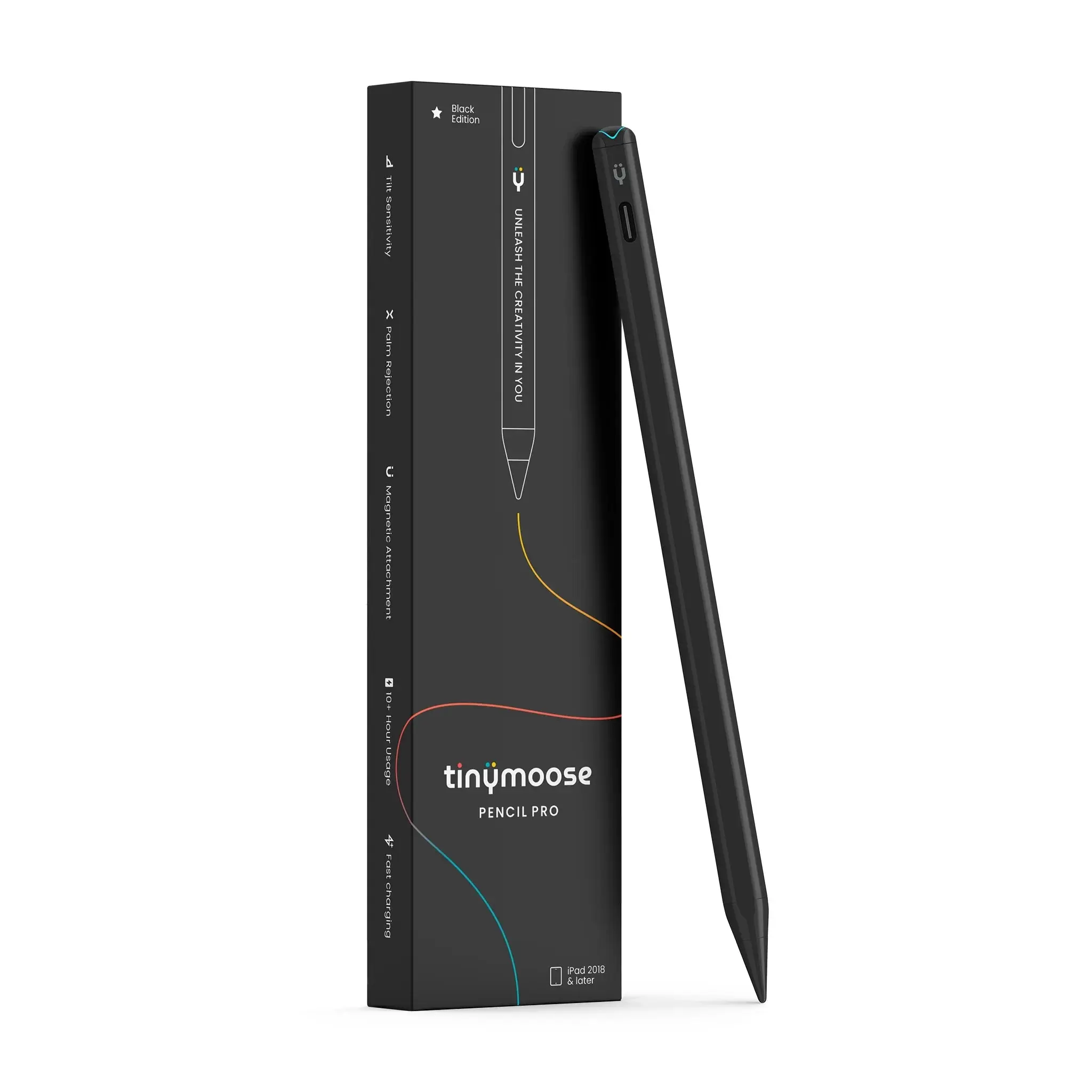 Tablet Stylus Pen, Magnetic Touch Stylus Pen for iPad, USB-C Charging Pencil Pro, Black Edition Tablet Accessories