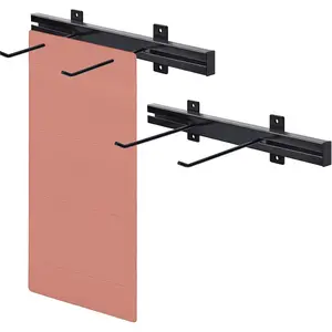 Tandefio Yoga Mat Wall Mount Rack Adjustable Exercise Mat Storage Shelf Hanging Foam Roller Organizer with 2 Hooks for Fitness Home Gym Workout