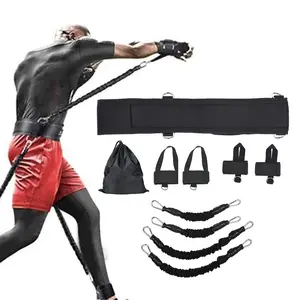 Boxing Training Resistance Band Jump Trainer, Fitness Resistance Bands Boxing Set Pull Rope Leg Waist Trainer, Muscle Exercise, Core Strengthening