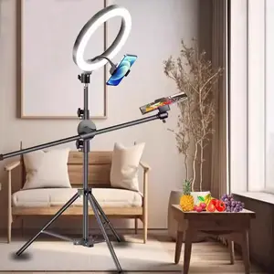 Ring Light with Stand for Phone, Ring Light Tripod  with Phone Stand and Remote, Phone Tripod with Light for Video Recording/Live Streaming/Cooking