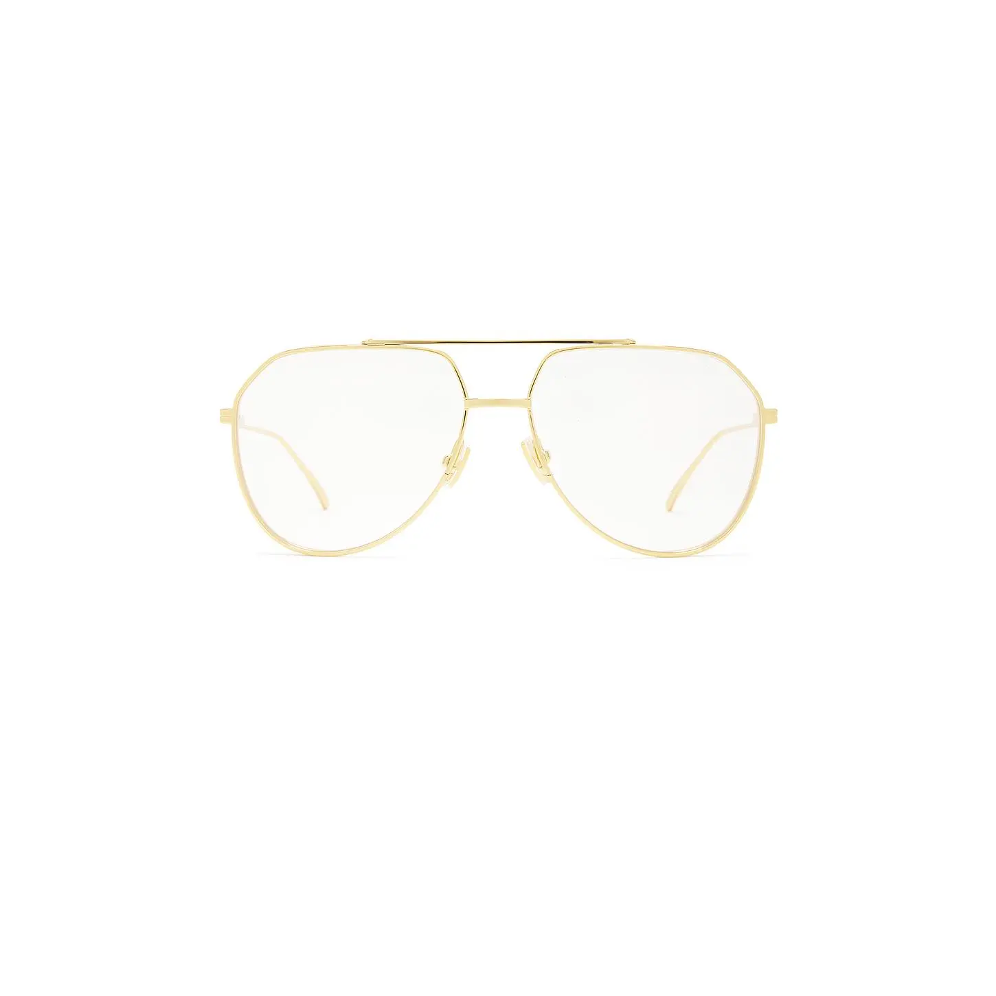 Bottega Veneta Aviator Eyeglasses in Gold & Transparent