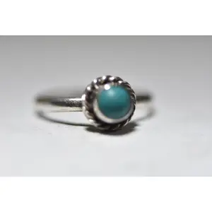 turquoise ring size 5.25 stacker pinky band sterling silver women girls children j