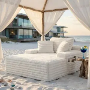 【 Longevfot】47.24" Flannel Upholstered Boneless Sofa Bed Chaise LoungeChair Deep Seat Sleeper Sofa Reading Chair Comfy CloudCouch for Living Room Bedroom Movie Room No Assembly Required Black Gray,Suitable for balcony, outdoor, and summer parties