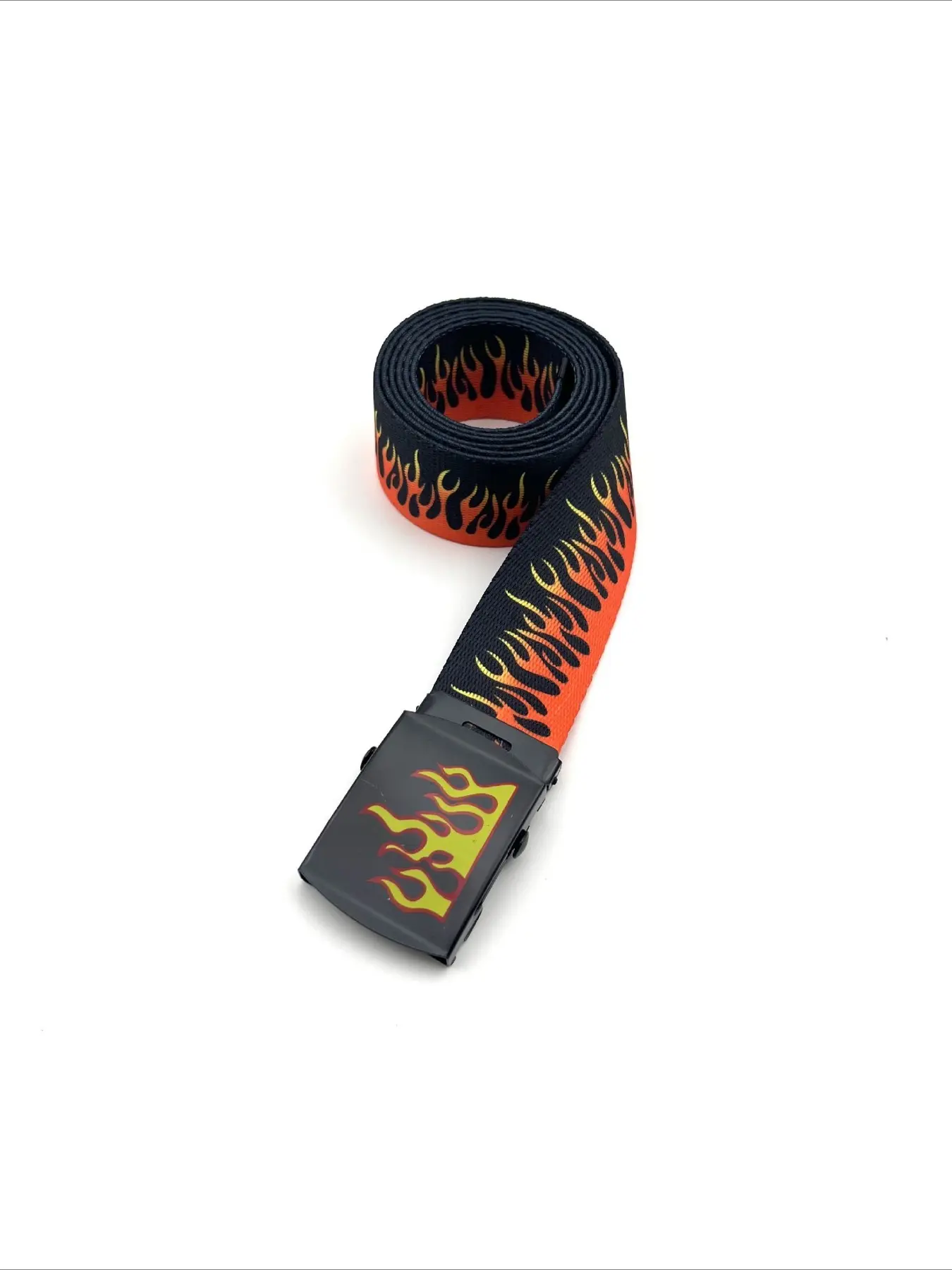 Men's Canvas Leather Belt, Street Style Belt, Fashion Belts Hip Hop Trend, Casual Flame Waistband, Unique Personality Design, Comfortable Everyday Wear, Statement Belts, Stylish Belts, Trendy Belt