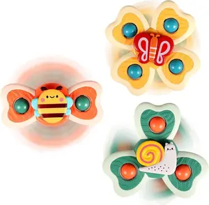 Suction Cup Spinner Toys for Boys, Sensory Spinning Tops Toy for Toddlers, First Birthday Baby Gifts for Girls(Group G)