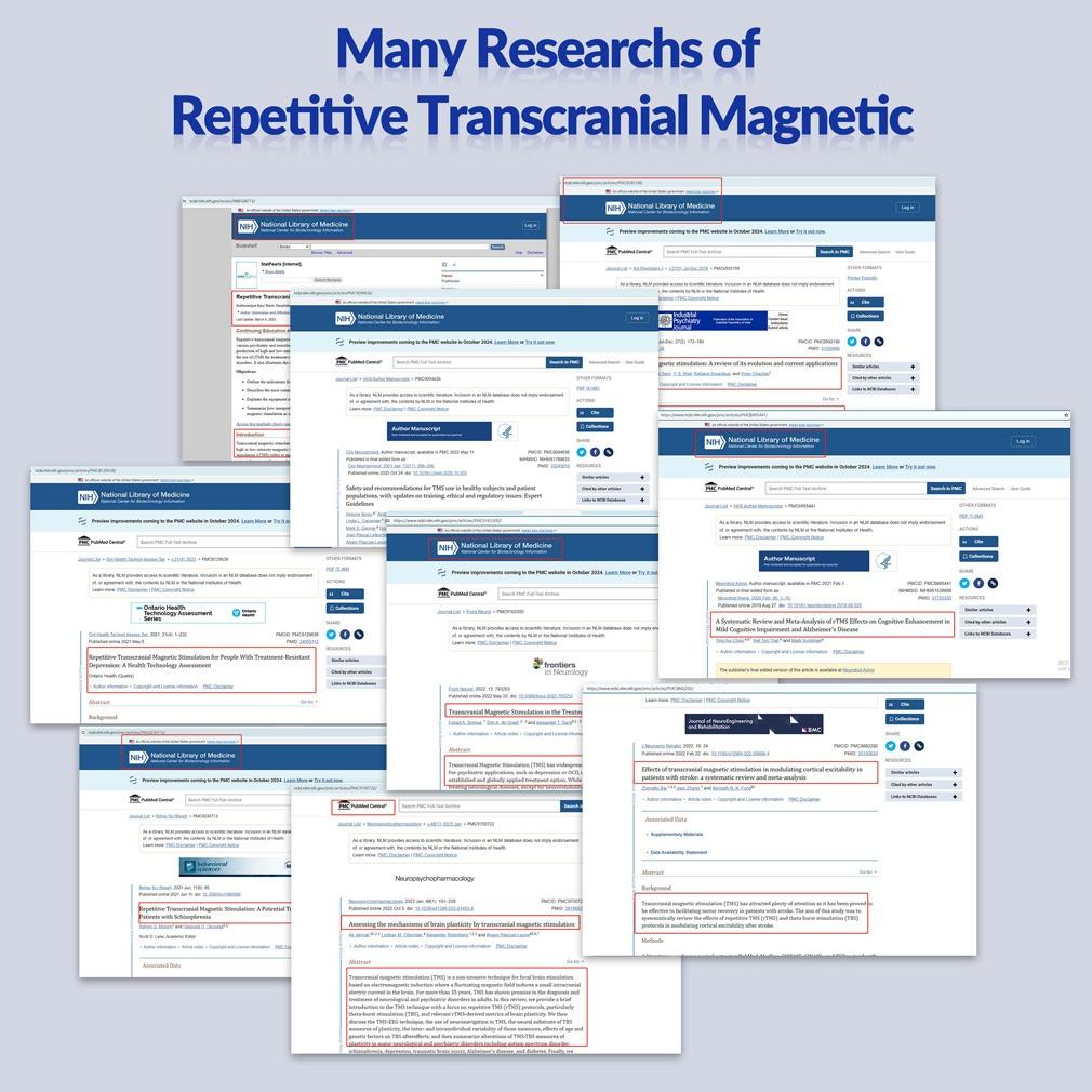 ZJZK TMS Transcranial Magnetic Stimulation Machine rTMS Pulsed Magnetic Field Therapy for Parkinson,Stroke,Insomnia,Neuropathic Pain,Alzheimer,Consciousness Disorders Biomagnetic Healing Magnet Therapy Bracelet Benefits Non-Invasive Brain Repair Treatment