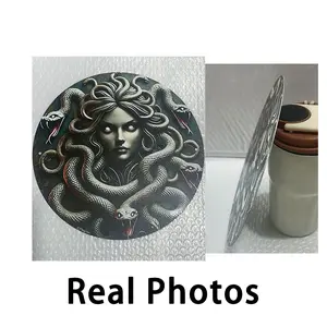 Medusa Shield Greek Myth Wall Decor, Round Snake Pattern Metal Art, Waterproof Dustproof, Suitable for Indoor and Outdoor Use