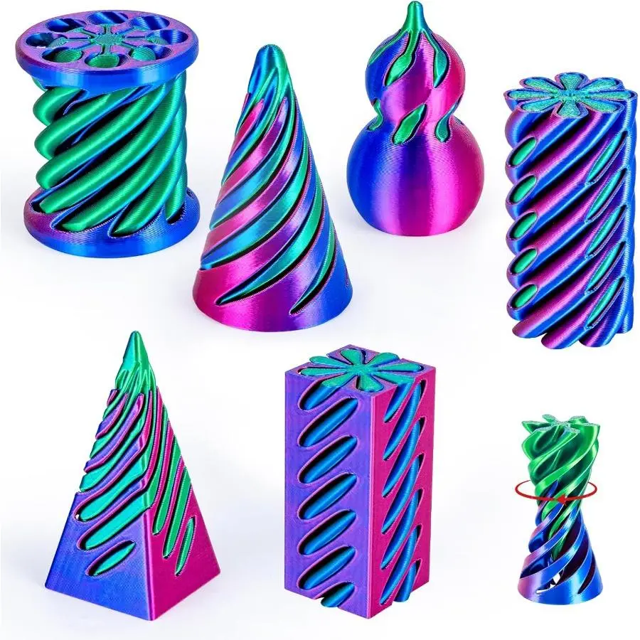 6 Pack Spiral Cone Fidget Toys 3D Printed Spiral Fidget Toys Impossible Cone 3D Printed Fidgets Impossible Pyramid Passthrough 3D Printed Toys for Adults & Kids for Anxiety Relaxing
