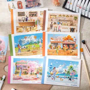 10 Sheets/book Sticker Book, Pet Material, Leisure Holiday Series, Holiday Theme Scenery Stickers, Perfect for DIY Crafts