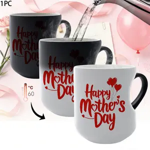 1pc Happy Mother's Day Magical Color Changing Mug, Black Coffee Mug, Mother's Day Gifts, Drinkware, Reusable, Washable