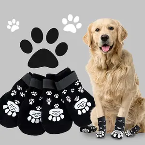 Non-slip Dog Socks, 4 Counts Pet Shoes, Pet Paw Protectors, Suitable for Indoor Activities, Dog & Cat Clothing Supplies