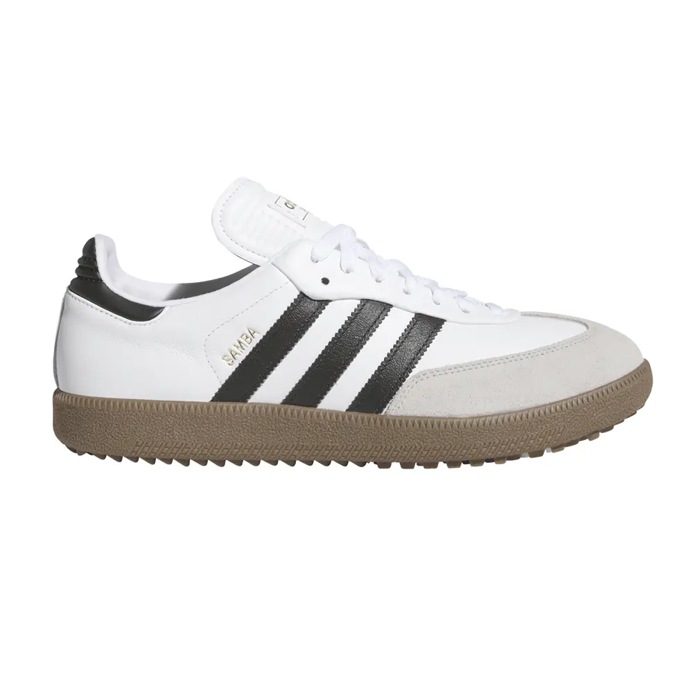 adidas Mens Samba Spikeless Golf Sneakers Shoes - White