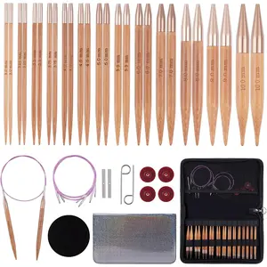 Knitting  Set with  Circular Knitting  13 Pair Interchangeable Knitting  and Cables, Accessories and Case  for Beginner, DIY Crafts