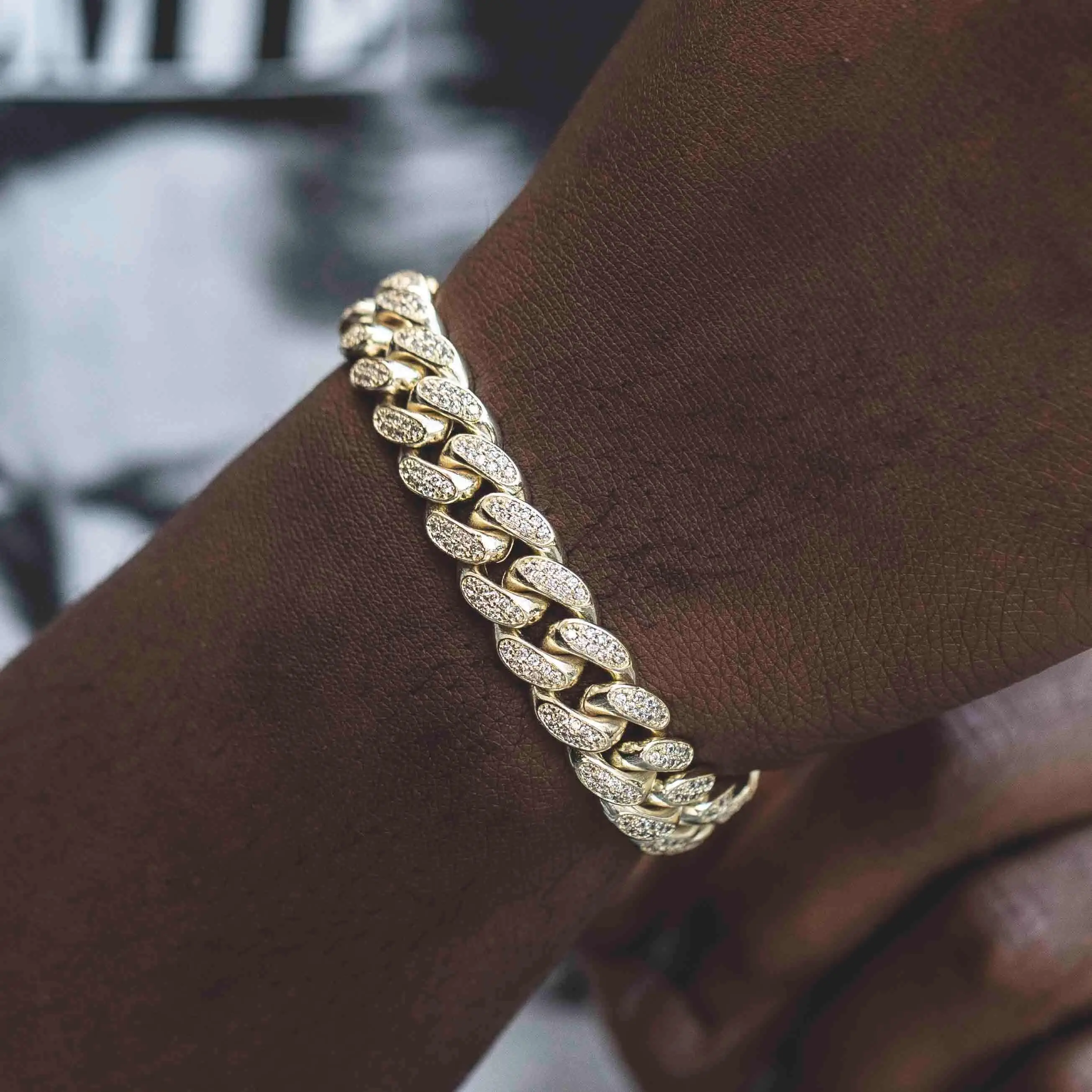 GLD Diamond Cuban Link Bracelet in Yellow Gold - 12mm - Perfect Gift #tiktokshopsummersale