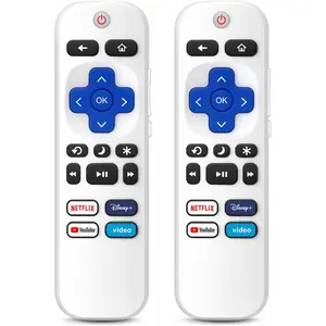 (Pack of 2) Remote Control Only for TCL Onn Hisense Sharp Philips Westinghouse Insignia Element TLC Roku Smart TV Ruko Ruku Roko Remotes Replacement-USA