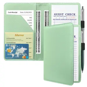 Server Book For Waitress Guest Note Pad Pocket Leather Money Organizer Wallet Cash Check Bill Receipt Holder Presenter Waiter Accessories Fit Apron
