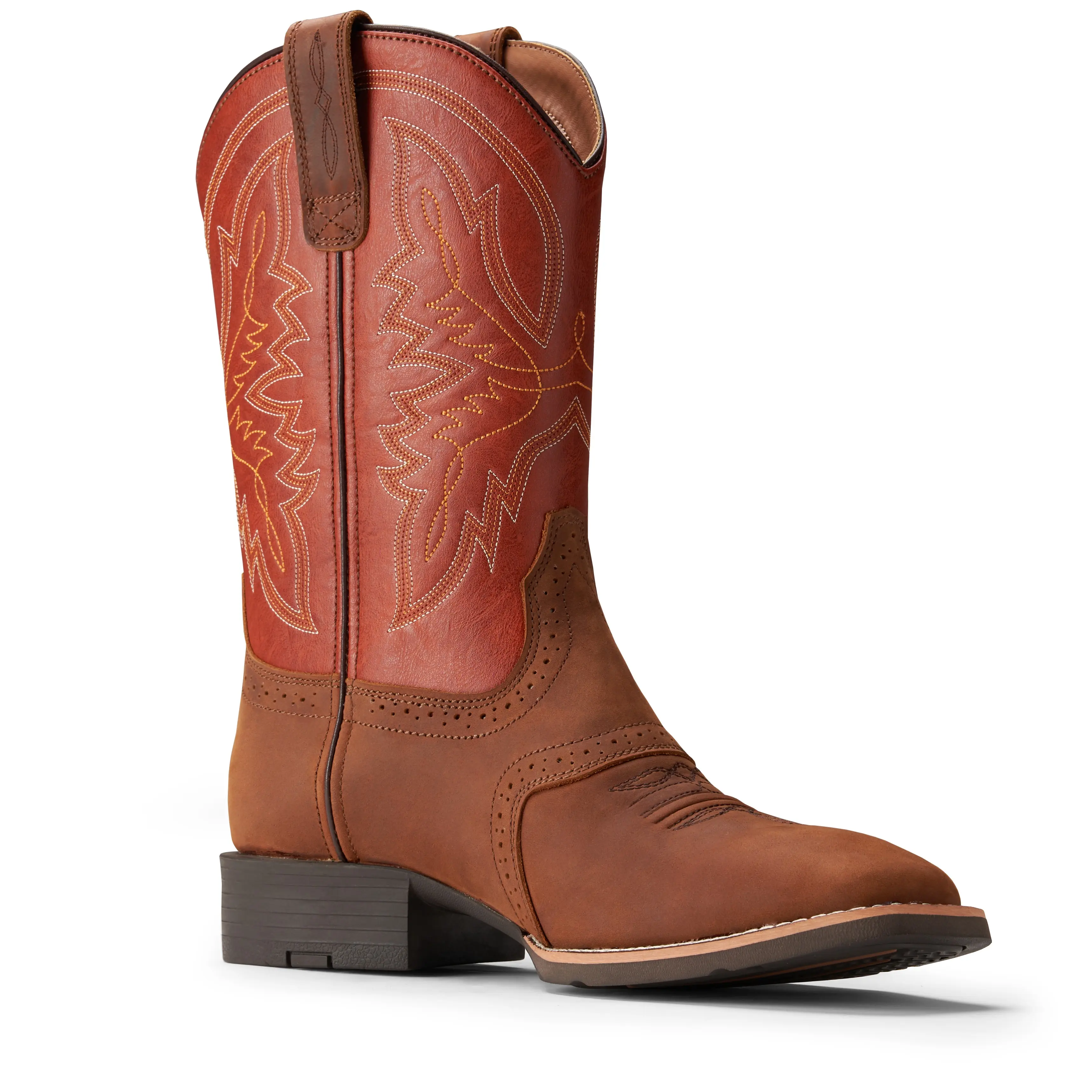 SUREWAY Cowboy Boots For Men - Mens Square Toe Western Boot,Oil/Slip Resistant,Durable Fashionable Classic Pull on 10 Inch Wellington Boots - Soft Toe Work Boots