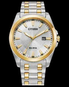 Citizen Men's Peyten Silver Tone Dial Watch - Eco-Drive Technology, Versatile Design, Stylish Timepiece for Various Occasions