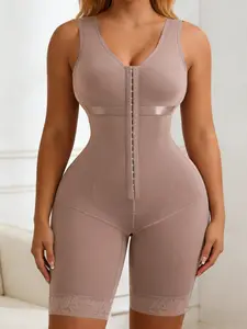 Women's Colombian Shapewear with Hooks, Fajas, Post Op Shapewear, Post Surgery Shapewear, Full Body Compression Shapewear, Bodysuit with Front Zipper, Hourglass Body Shaper, Cinched Waist, Tummy Control Jumpsuit, Body Sculpting Garment