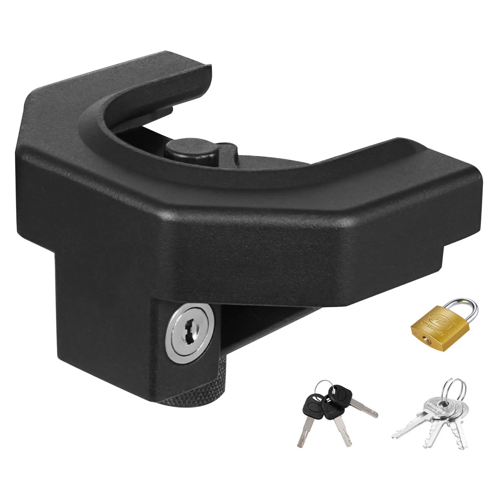 【Summerfinds】VEVOR Heavy-Duty Anti-Theft Aluminum Alloy Trailer Hitch Lock Kit, Fits 2-5/16" Couplers, Pry-Resistant, Impact-Resistant, Includes 3 Keys & Padlock, Cars, Trailers/RVs Accessory, Boats, Corrosion Resistant