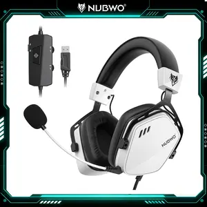 NUBWO HG03 Wired USB-A Gaming Headset for PC, Computer Headset with 7.1 Surround Sound, Noise Canceling Mic, 50MM Driver, Wired Headphones for PC, Laptop, Office