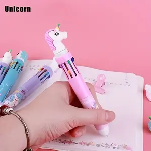 Unicorn 10-Color Writing Correction Set, Multifunctional Stationery, Cute Neutral/gel Pen, Office Use, Halloween Christmas Gift