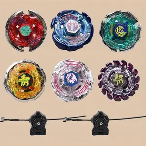 6 Pack Beyblade Burst Battling Tops Metal Fusion Starter Set with Two Launchers and Stickers for Epic Battles