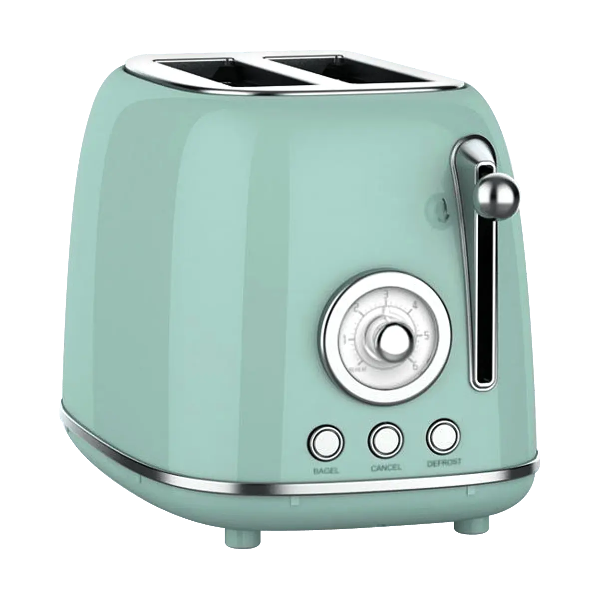 Bear 2-Slice Toaster, Retro Green Mini Toaster Oven for Sandwiches, Breakfast, Bagels, DSL-P20D5