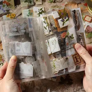 Vintage Retro Handmade Journal Decoration Material Set, Sticker Packs, Scrapbooking Decal Sticker, 20 Sheets Random Design, Ideal for Creative DIY Projects & Artistic Expression