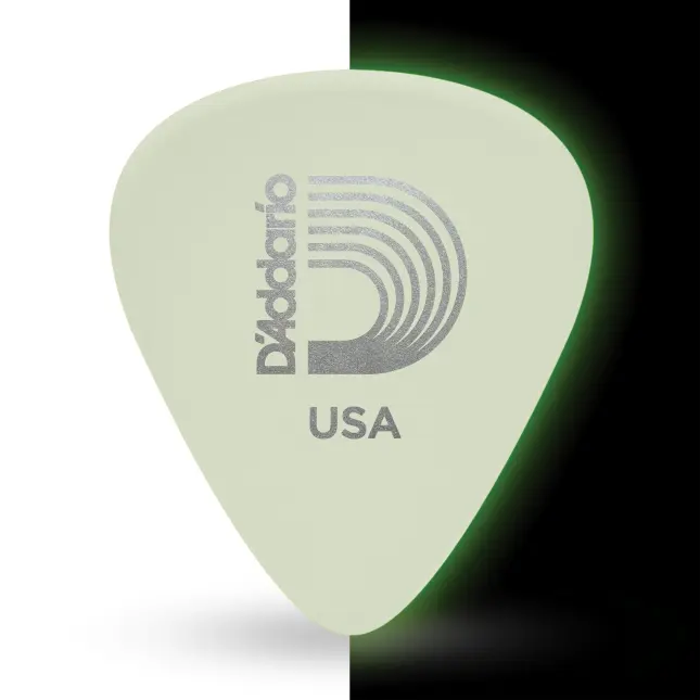 D'Addario Cellu-Glow Glow-in-the-Dark Celluloid Guitar Picks - Heavy (1.0mm), 10-Pack, Pre-Charged in Natural Sunlight, Natural Feel, Warm Fat Tone for Dark Stages & Studios, Plastic, Pre-Charge In Natural Sunlight