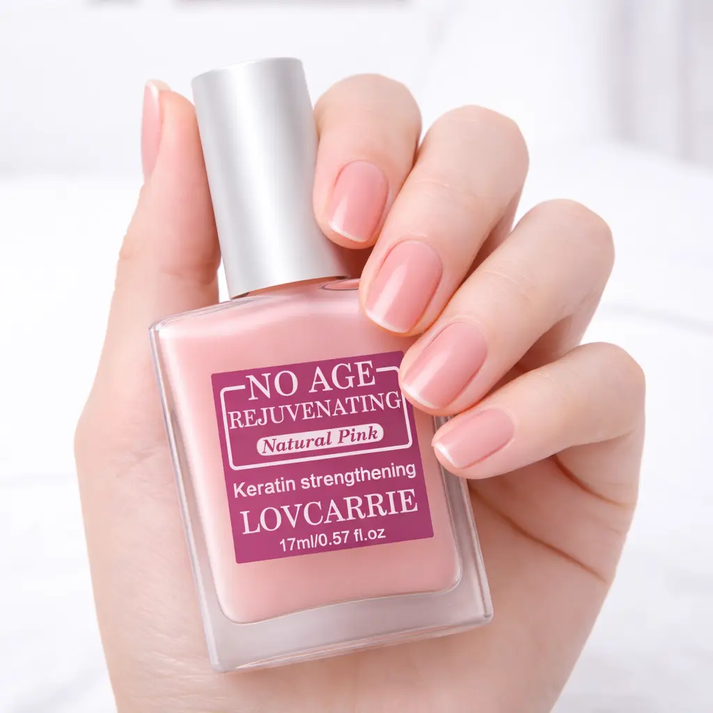 LOVCARRIE Nail Care  Rejuvenation Promotes Growth Strengthens Nails No UV Lamp Required Repairs Damaged Nails  Natural Pink Keratin Strengthening Formula 17ml 0.57 fl oz