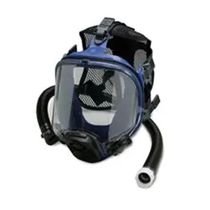 Allegro Industries  Full Mask Respirator SAR with LP Adapter for Cold Air System, Protective Mask, Anti-Fog Lens, Silicone