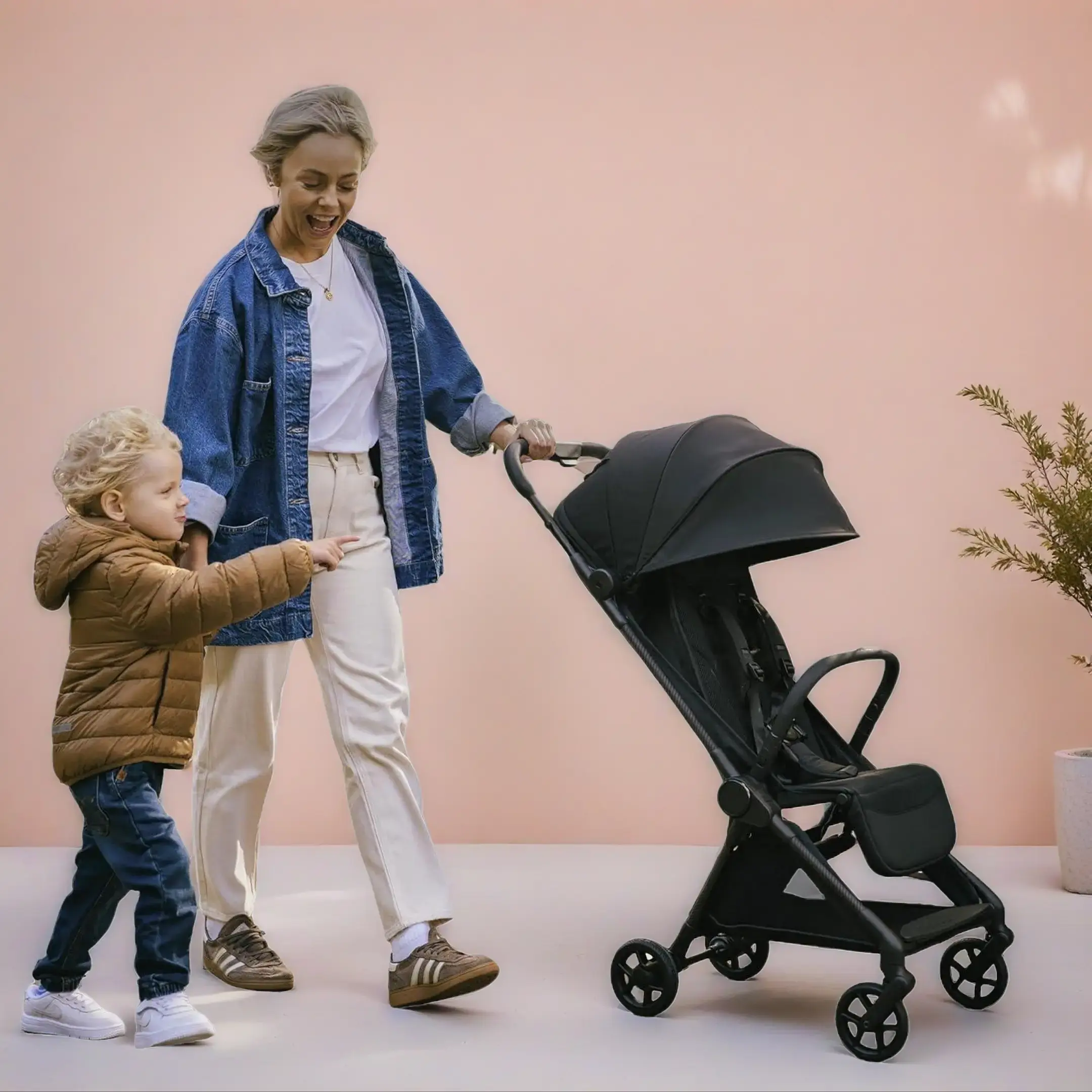 Unisex Compact Cabin Sized Stroller - 11.5 lbs Ultra-Lightweight, 1-Second Child-Safe Auto-Fold, 1-Hand-Fold Full-Reclined, Durable Frame, JPMA Certified, Space-Saving for Newborns (Birth-to-50 lbs Travel Use)