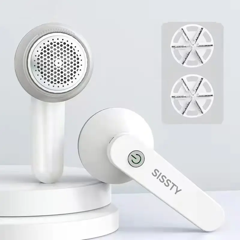 Rechargeable Fabric Shaver with 2 Replaceable Stainless Steel 6-Leaf Blades(1 Free Extra Included) | Lint Remover with 3-Speed Settings - Efficient S