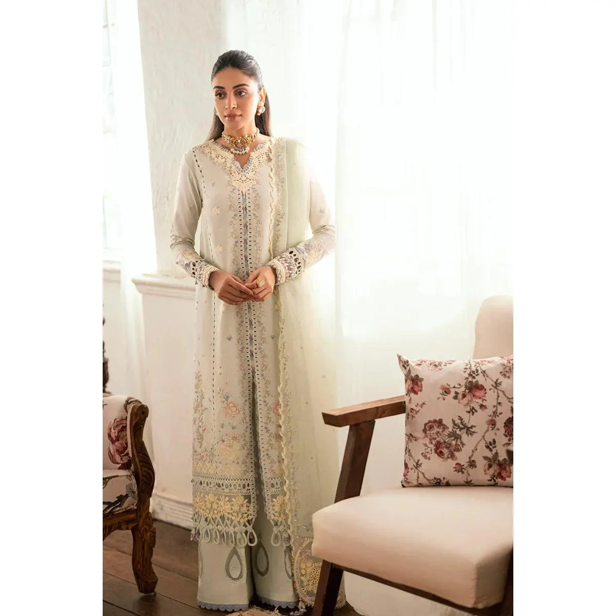 Qalamkar - SB-08 Rimsha 3 Piece Embroidered Lawn