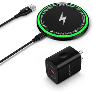 Samsung Wireless Charger Fast Charging Pad for Galaxy S25 Ultra/S24 Plus/S24 FE/S24Ultra/S23+/S22/S21/S20,15W Wireless Phone Charger Android Charging Station Mat for Google Pixel 9 Pro 8A with Adapter Cable Device Magnetic Metal