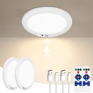 Rechargeable Motion Sensor Ceiling Light with Remote, Battery Operated Closet Light No Wiring, Wireless LED Shower Lights, 3 Colors Dimmable Indoor Overhead Lamp for Closet Shower Pantry Shed Hallway automatic living scenario