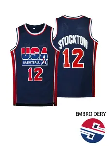 USA Basketball Jersey #7 Dream Team Basketball Uniform Sewing Embroidery Retro USA Basketball Shirt, Jersey Shirts, Breathable Mesh Classic American Basketball Apparel Men's Sports Jersey Sleeveless Jersey Basketball Game/Training/Fan Apparel