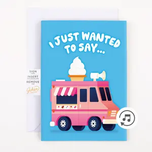 Endless Thank You Ice Cream Truck Card with Glitter