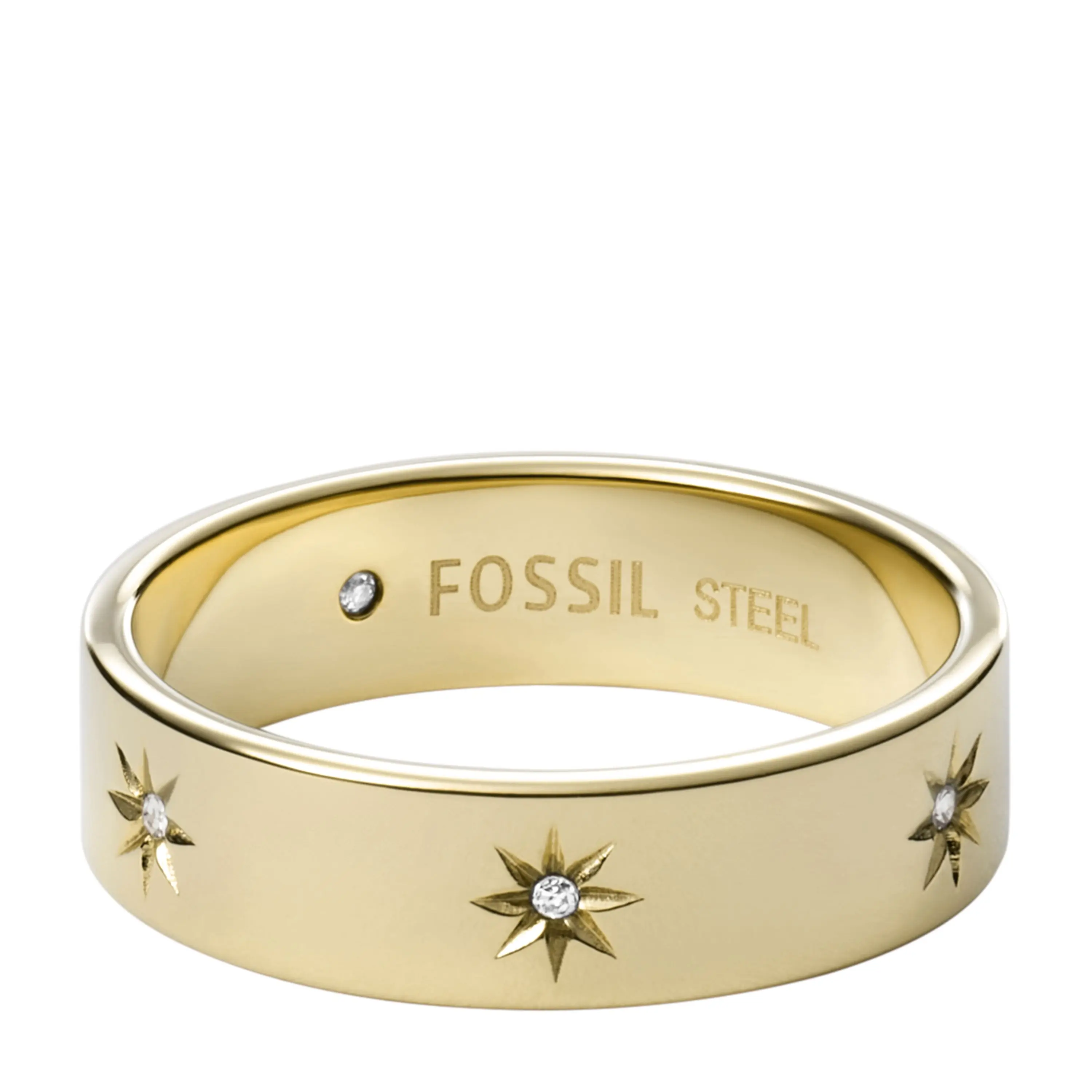 Sutton Shine Bright Gold-Tone Stainless Steel Band Ring