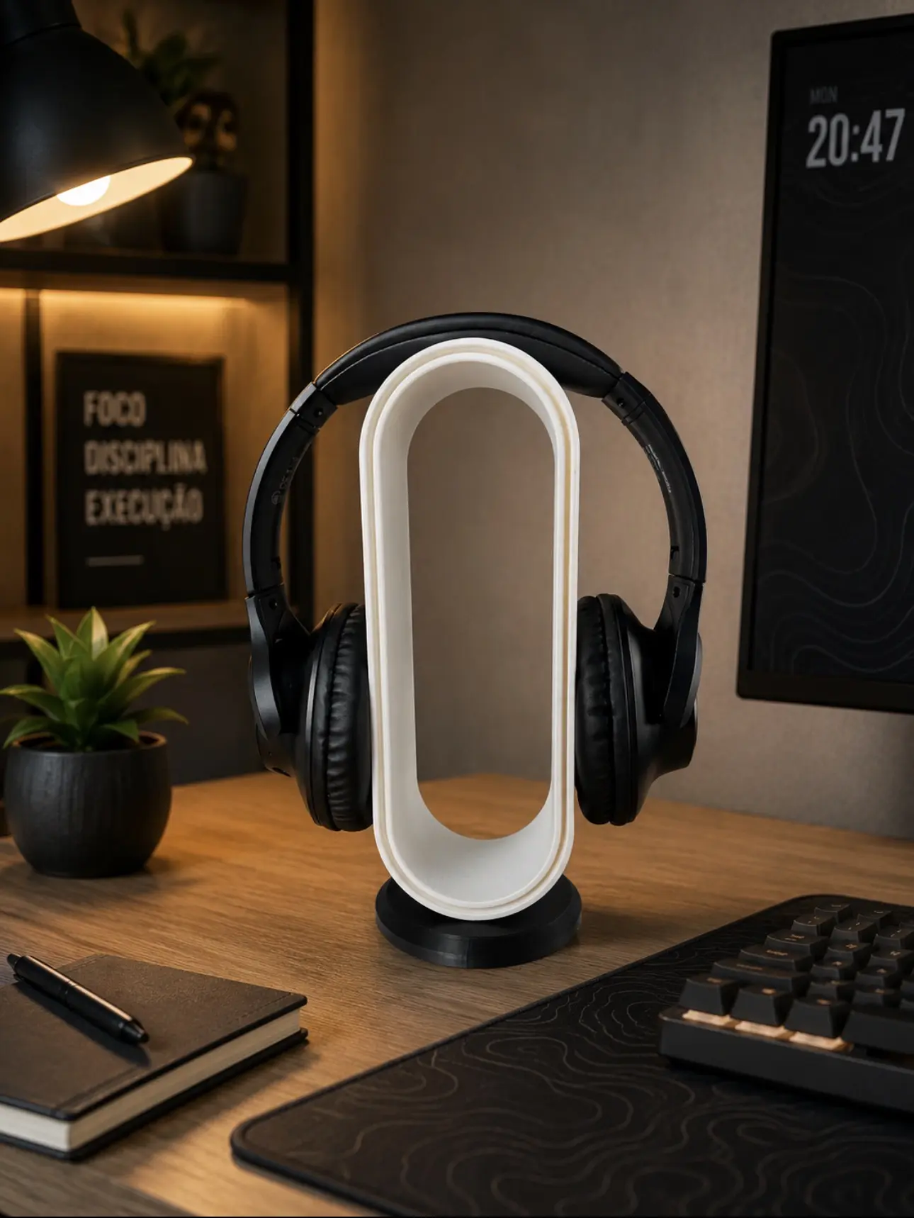 Minimalist Gaming Headphone Holder, Audio & Video Accessories for Electronics Setup