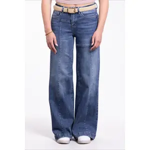 The Scarlet by Ava Lane High-Rise Tummy Control Wide Leg Front Seam Denim Three Lengths