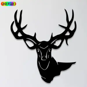1pc Deer Head Metal Wall Art, Majestic Deer Head Statue Mural, Ideal Gift for Christmas, New Year, Nature & Wildlife Decor Enthusiasts,  Wall Sculptures, Perfect for Living Room Wall & Garden Fence, Rustic Outdoor & Indoor Wall Art