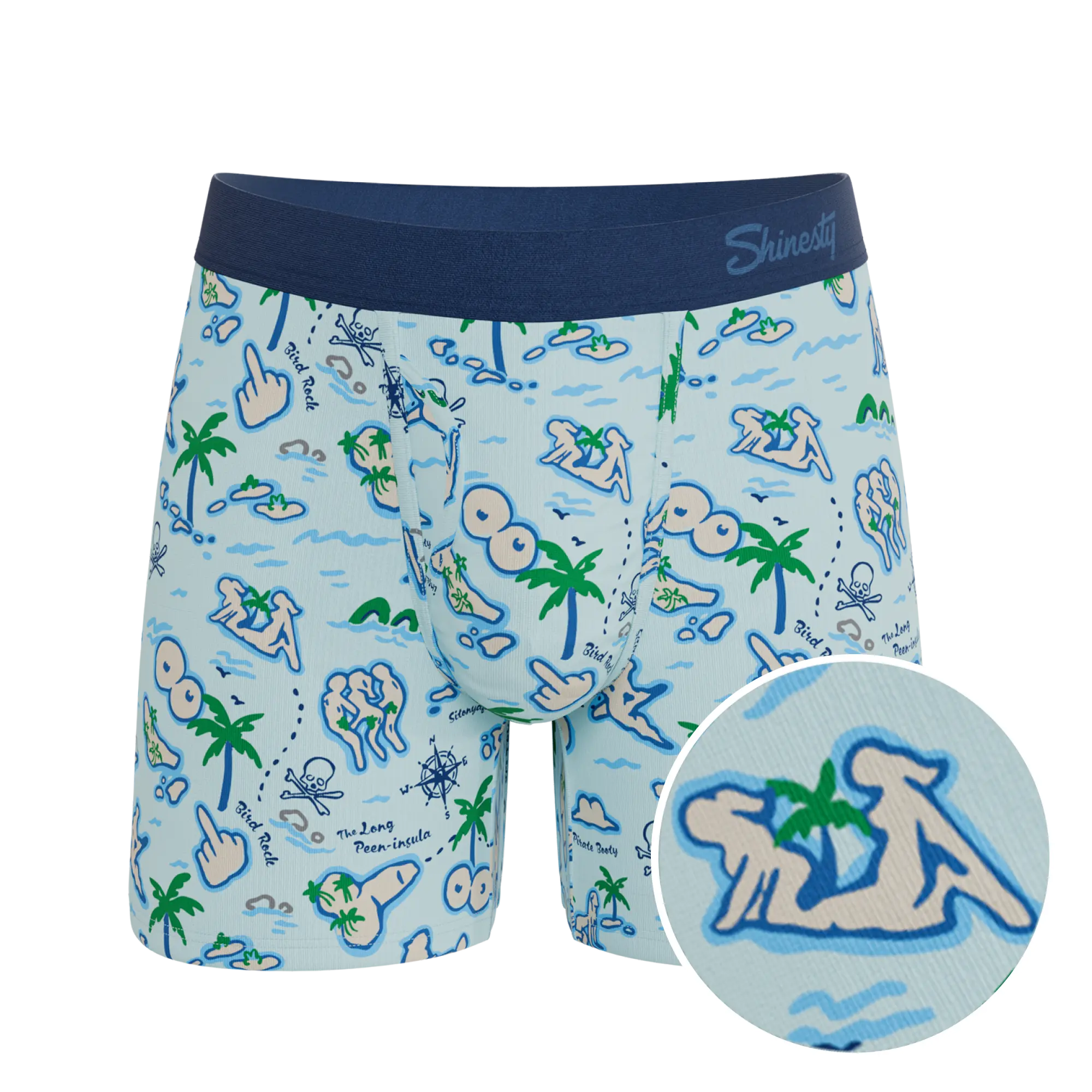 The Pirate's Booty | Shinesty Naughty Map Ball Hammock® Pouch Underwear With Fly