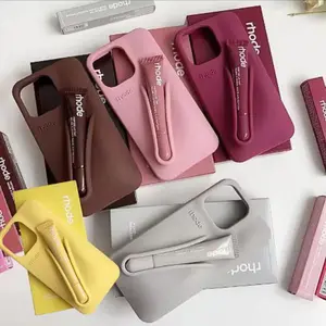 [Gift Lip Gloss] Rhode Hailey with Lip Gloss Silicone iPhone Case – Compatible with iPhone 17 16/15/14/13/12 Pro/ProMax/Plus, Soft Protective Cover Protection