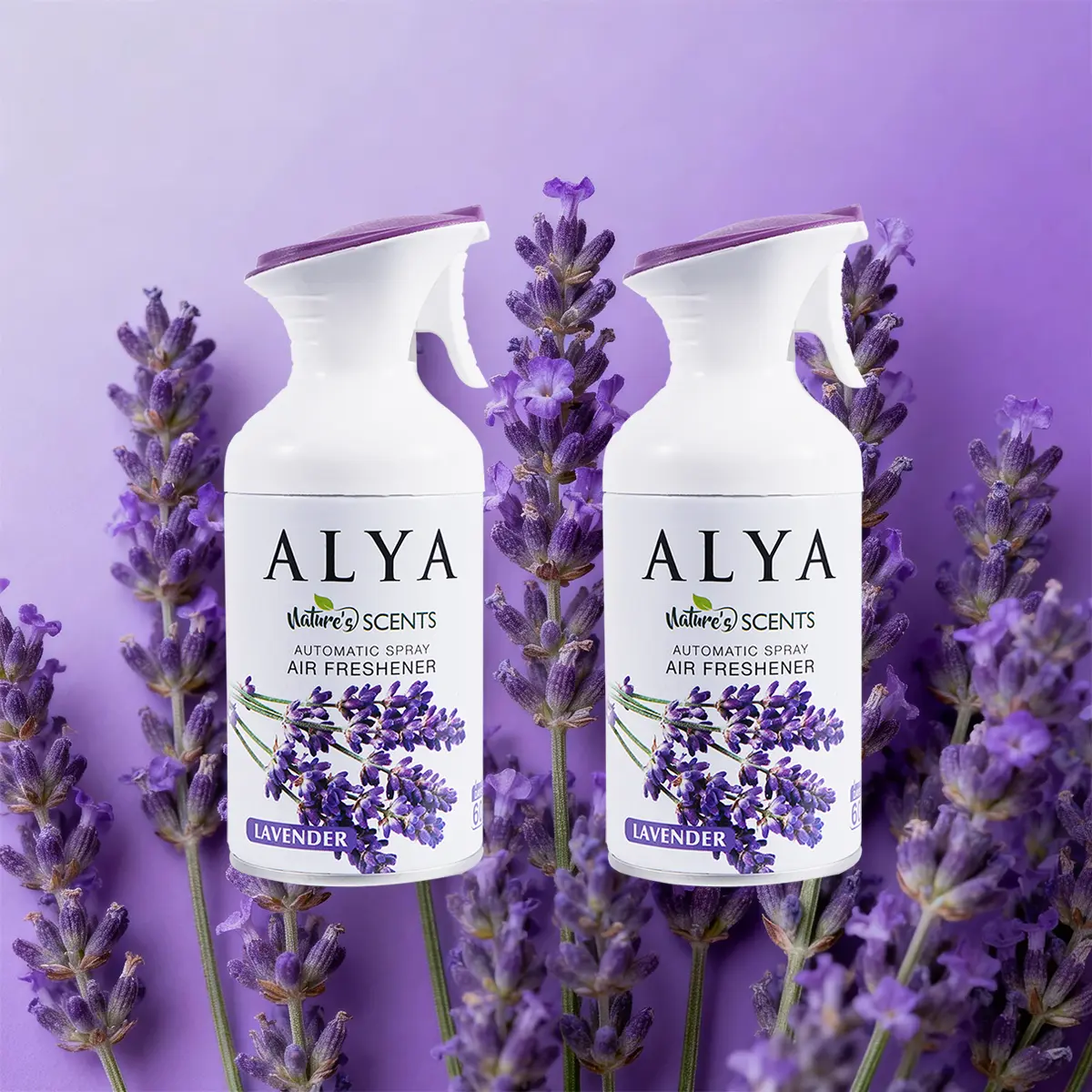 ALYA Nature Bathroom Odor Control Air Freshener Spray 5 Oz 2 Pack Floral Scent Vanilla Fragrance Hand-Spray Design