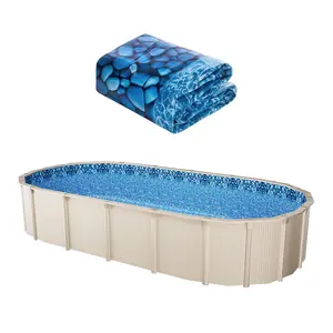 Father's Day Gift VEVOR Oval Pool Liner 12x24ft Unibead Style Pool Liner 52in Wall Height Durable