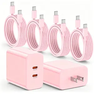 40W Fast Charger for iPhone 17 16 15 Pro Max, 2Pack Dual Port USB C Charging Block With 4Pack 6FT USB C to C Cord for iPhone 16 15 Plus/iPad Pro Data Cable Type C